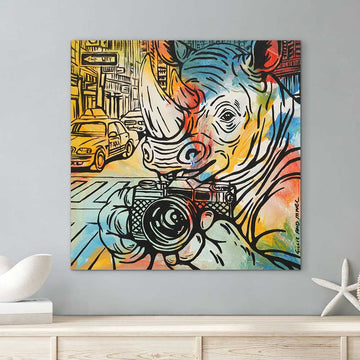 Rhino Photo Lover (Original Painting)