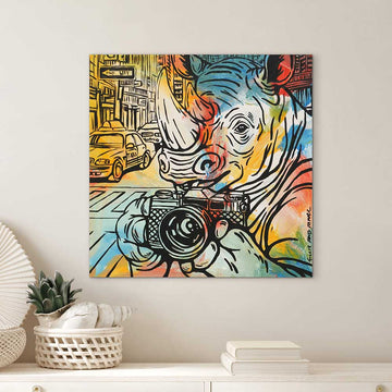 Rhino Photo Lover (Original Painting)