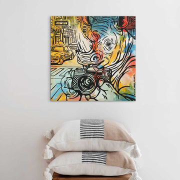Rhino Photo Lover (Original Painting)