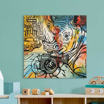 Rhino Photo Lover (Original Painting)