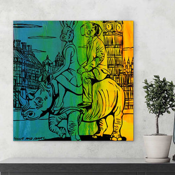 Rhino in the City Big Time (Original Painting)