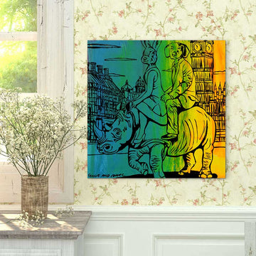 Rhino in the City Big Time (Original Painting)