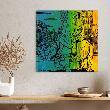 Rhino in the City Big Time (Original Painting)