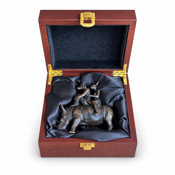 Rhino Riders and the Wild Promise (Bronze Sculpture, Miniature)
