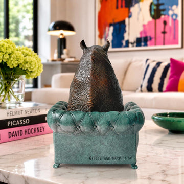 Rhino Sat with Hope (Bronze Sculpture, Small)