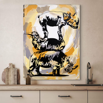 Rhinos Forever and Ever (Original Painting)