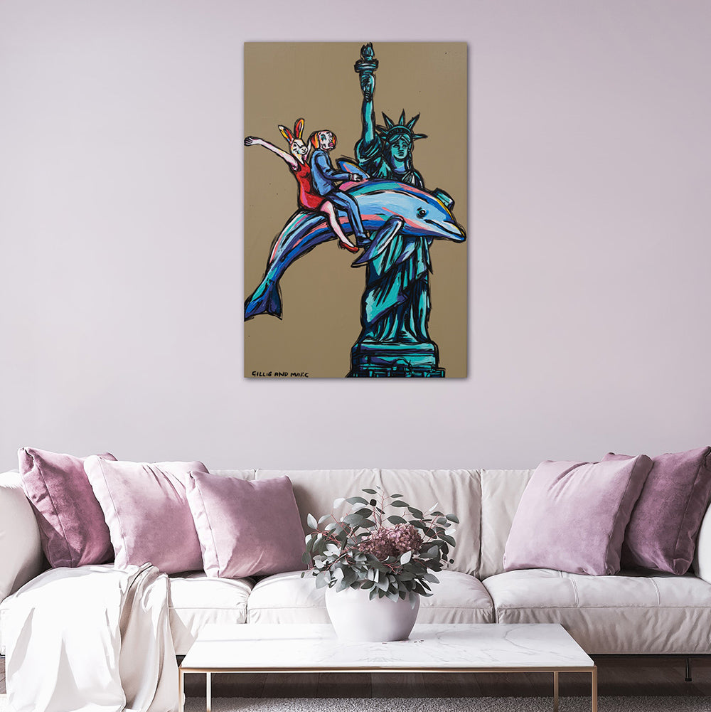 Riding High in NYC (Original Painting) – Gillie and Marc®
