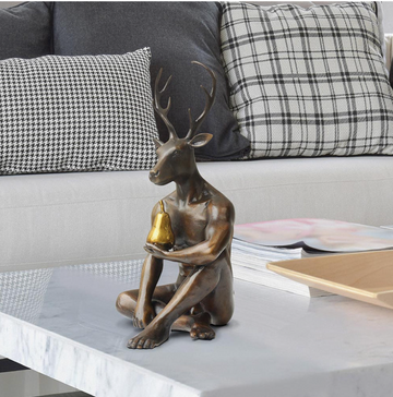 Deerman grew a pear (Bronze Sculpture, Miniature)