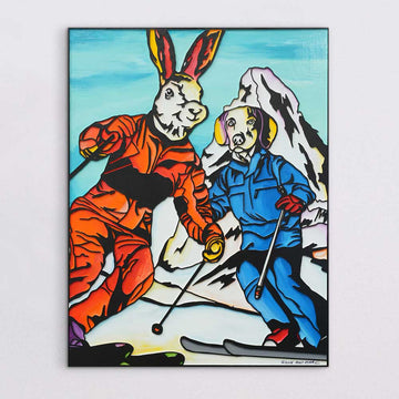 Skiing Is For Lovers (Original Painting)