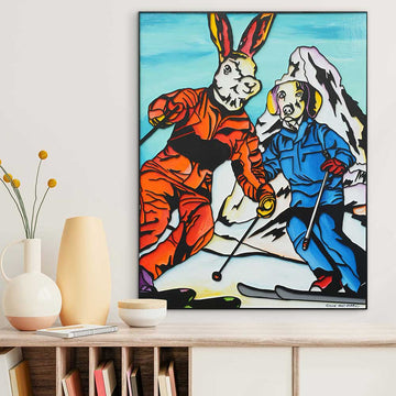 Skiing Is For Lovers (Original Painting)