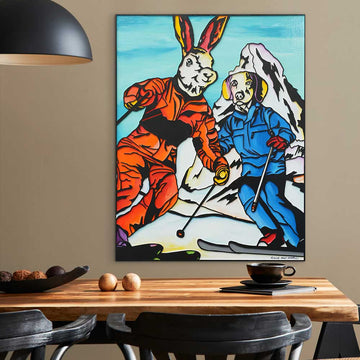 Skiing Is For Lovers (Original Painting)