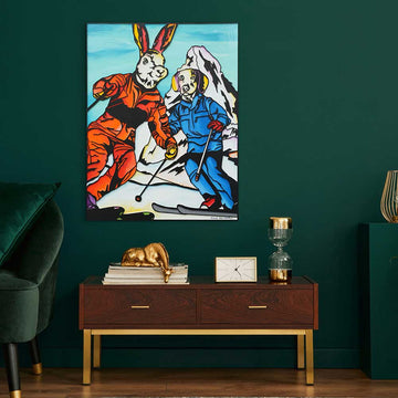 Skiing Is For Lovers (Original Painting)