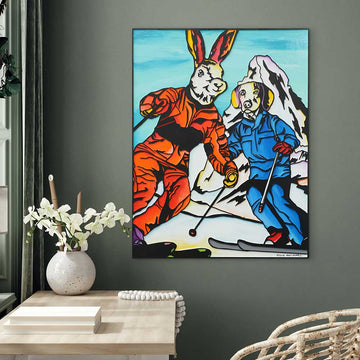 Skiing Is For Lovers (Original Painting)