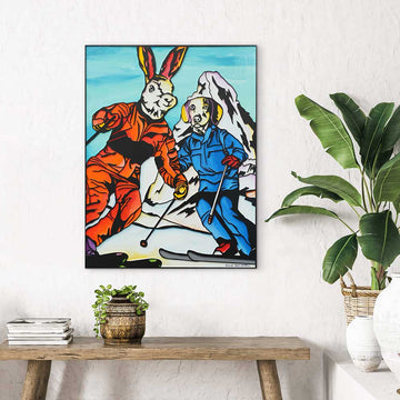 Skiing Is For Lovers (Original Painting)