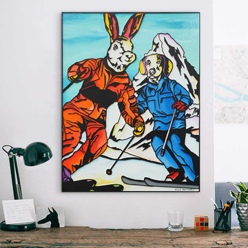 Skiing Is For Lovers (Original Painting)