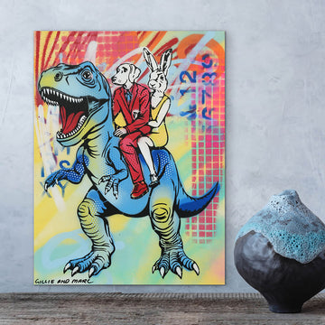 T-Rex Feeling Blue (Original Painting)