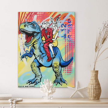 T-Rex Feeling Blue (Original Painting)
