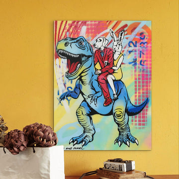 T-Rex Feeling Blue (Original Painting)