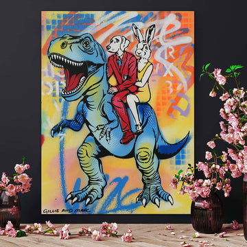 T-Rex and His Blue Period (Original Painting)