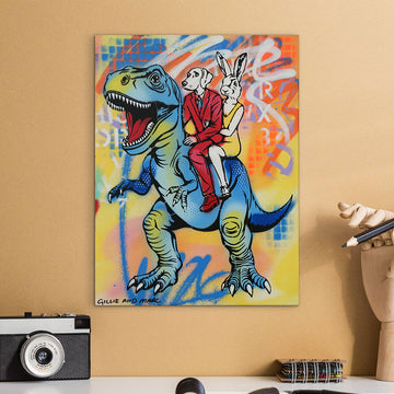 T-Rex and His Blue Period (Original Painting)