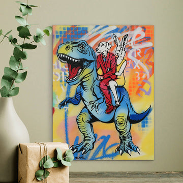 T-Rex and His Blue Period (Original Painting)