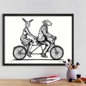 Tandem Riders on a Mission (Giclee Canvas Print)