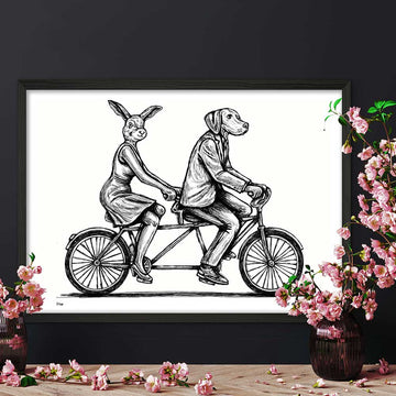 Tandem Riders on a Mission (Giclee Canvas Print)