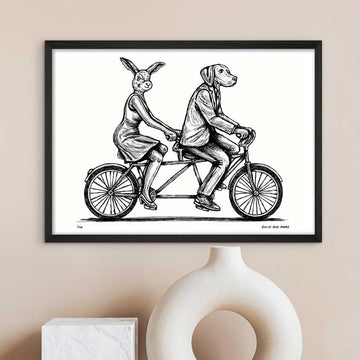 Tandem Riders on a Mission (Giclee Canvas Print)