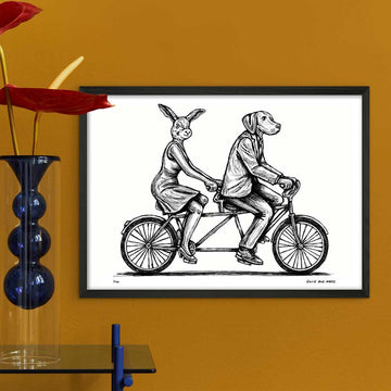Tandem Riders on a Mission (Giclee Canvas Print)