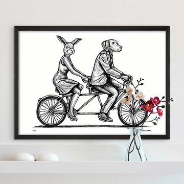Tandem Riders on a Mission (Giclee Canvas Print)