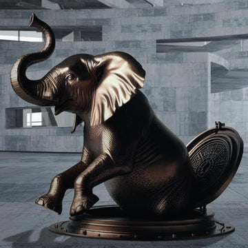 The African Elephant Emerges into a Better Tomorrow (Bronze Sculpture)