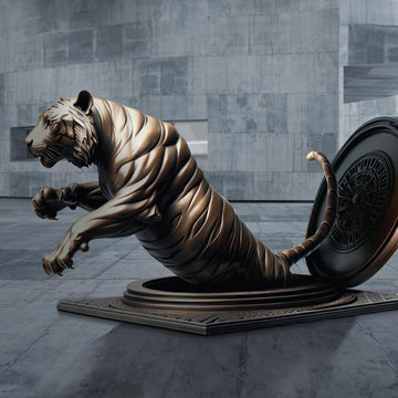 The Bengal Tiger Emerges into a Better Tomorrow (Bronze Sculpture)