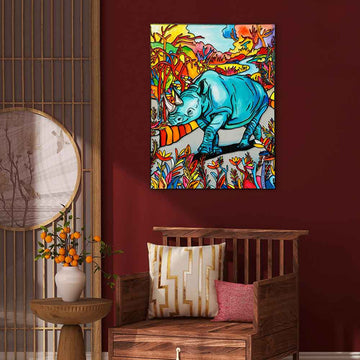 The Blue Rhino Was Very Rare (Original Painting)