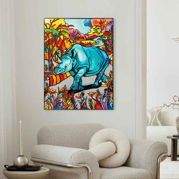 The Blue Rhino Was Very Rare (Original Painting)