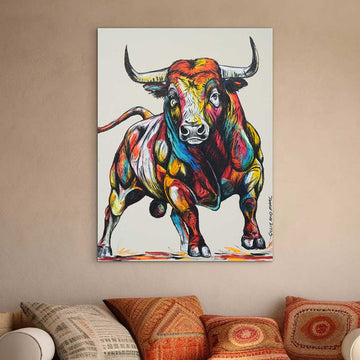 The Bulls Were Running (Original Painting)