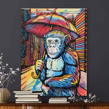 The Chimp Loved the Rain (Original Painting)