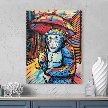 The Chimp Loved the Rain (Original Painting)
