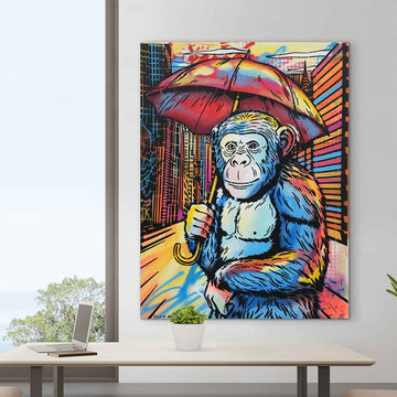 The Chimp Loved the Rain (Original Painting)