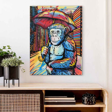 The Chimp Loved the Rain (Original Painting)