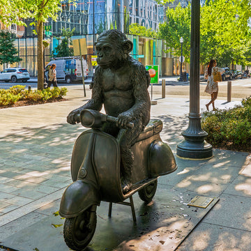 The Chimp and Koala Race on the Vespa (Bronze Sculpture)