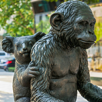 The Chimp and Koala Race on the Vespa (Bronze Sculpture)