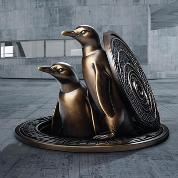 The Emperor Penguins Emerge into a Better Tomorrow (Bronze Sculpture)