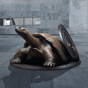 The Galapagos Giant Tortoise Emerges into a Better Tomorrow (Bronze Sculpture)