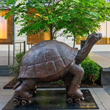 The Galapagos Tortoise Races on Roller Skates (Bronze Sculpture)
