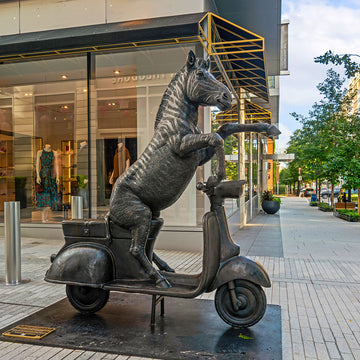 The Grevy's Zebra Races on the Vespa (Bronze Sculpture)
