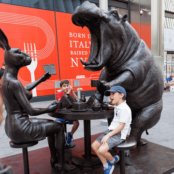The Hippo Was Hungry to Try New Things with Rabbitwoman (Bronze Sculpture)