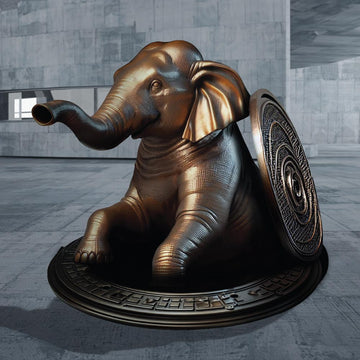 The Indian Elephant Emerges into a Better Tomorrow (Bronze Sculpture)