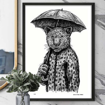 The Leopard Liked Singing in the Rain (Giclee Canvas Print)