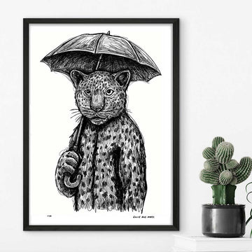 The Leopard Liked Singing in the Rain (Giclee Canvas Print)