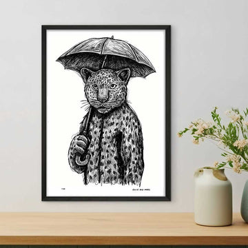 The Leopard Liked Singing in the Rain (Giclee Canvas Print)